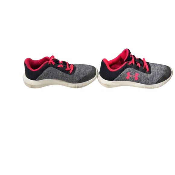 Girls Under Armour Gray Pink Running Shoes Size 13K - Picture 6 of 8